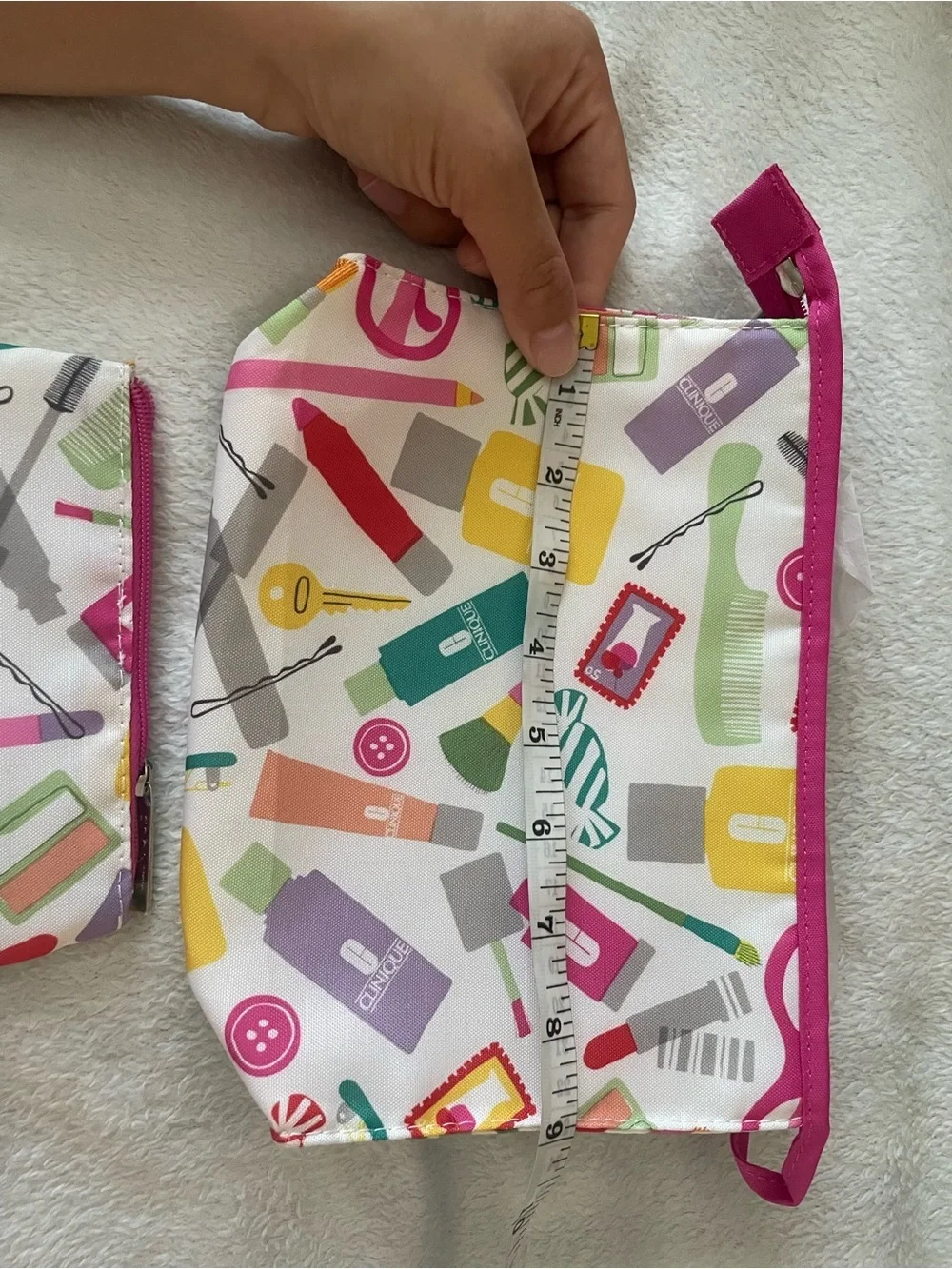 Clinique Pink Travel Cosmetic Bag set of 2